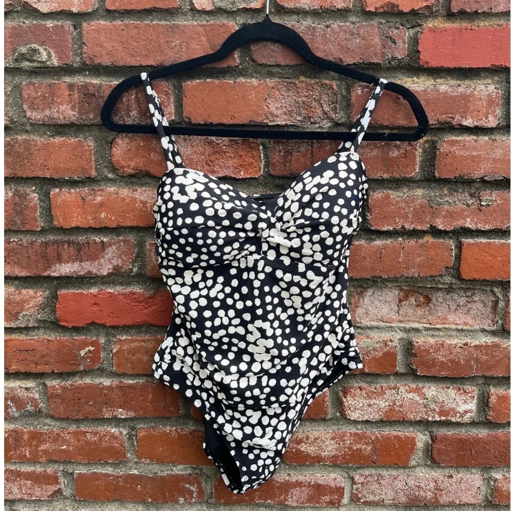 Polka dot one piece bathing suit